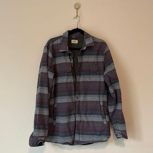Men’s marine layer shacket (lined flannel shirt) in size larger.